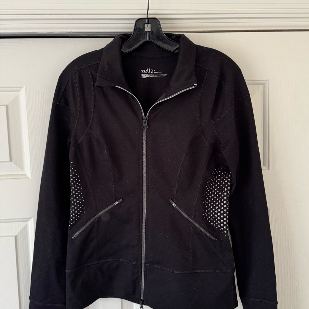 Zella Women's Black Jacket/ Flat Oval Dark Gold Side Embellishments on Sides